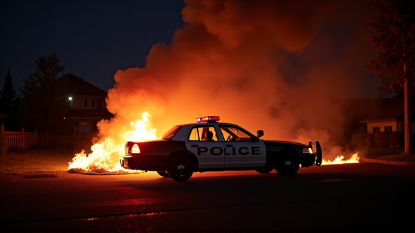 Ataque Incendario a Patrulla de Policía de Hollywood Capturado en Video de Vigilancia
