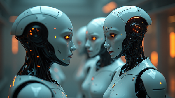 Dos Robots Contemplan el Extraño Legado de los Humanos